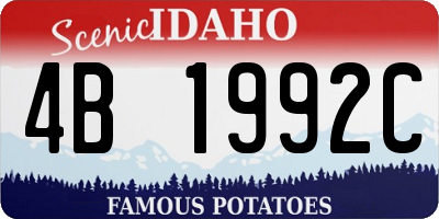 ID license plate 4B1992C