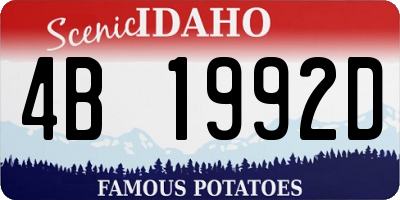 ID license plate 4B1992D