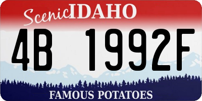 ID license plate 4B1992F