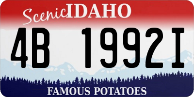 ID license plate 4B1992I
