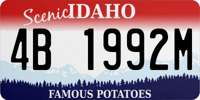 ID license plate 4B1992M