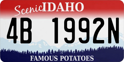 ID license plate 4B1992N