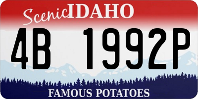 ID license plate 4B1992P