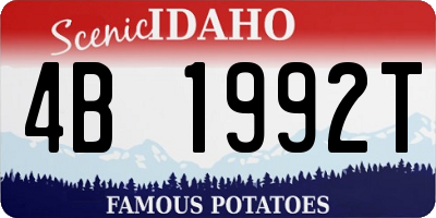 ID license plate 4B1992T