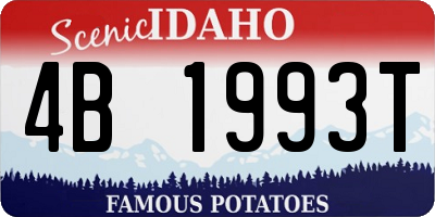 ID license plate 4B1993T