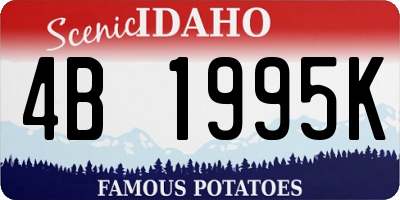 ID license plate 4B1995K