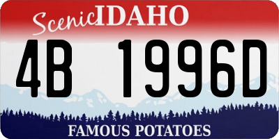 ID license plate 4B1996D