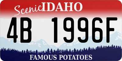 ID license plate 4B1996F