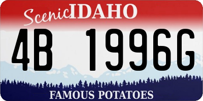 ID license plate 4B1996G