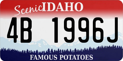 ID license plate 4B1996J