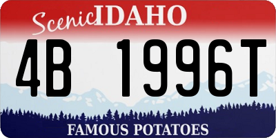 ID license plate 4B1996T
