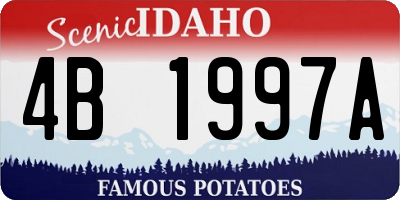 ID license plate 4B1997A