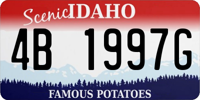 ID license plate 4B1997G