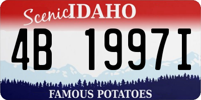 ID license plate 4B1997I