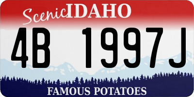 ID license plate 4B1997J