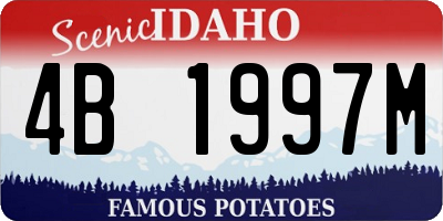 ID license plate 4B1997M