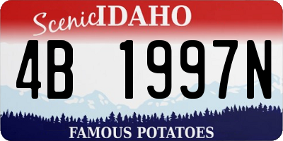 ID license plate 4B1997N