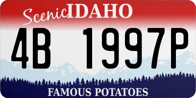 ID license plate 4B1997P