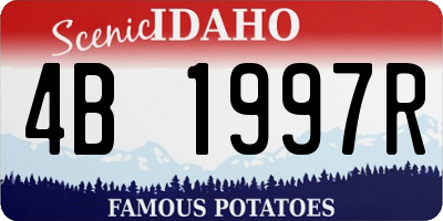 ID license plate 4B1997R