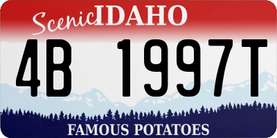 ID license plate 4B1997T