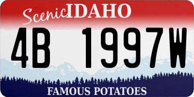 ID license plate 4B1997W