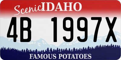 ID license plate 4B1997X