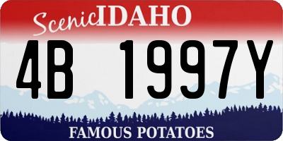 ID license plate 4B1997Y