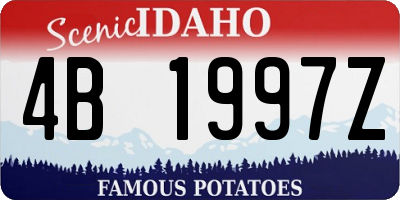 ID license plate 4B1997Z