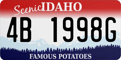ID license plate 4B1998G