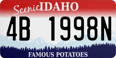 ID license plate 4B1998N