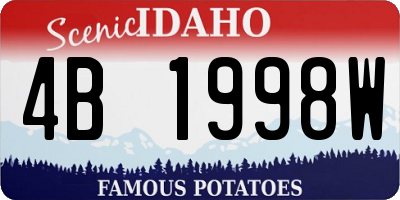 ID license plate 4B1998W