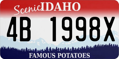 ID license plate 4B1998X