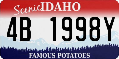 ID license plate 4B1998Y