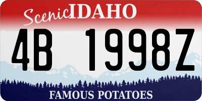 ID license plate 4B1998Z