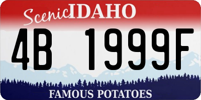 ID license plate 4B1999F