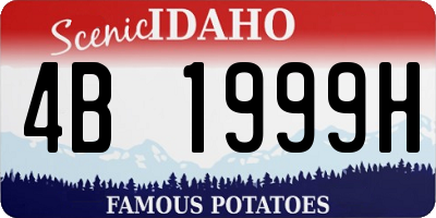ID license plate 4B1999H