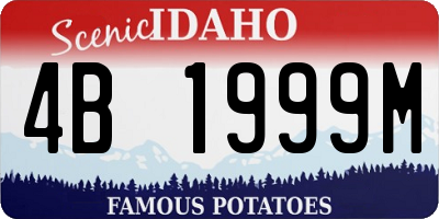 ID license plate 4B1999M