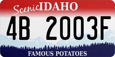 ID license plate 4B2003F