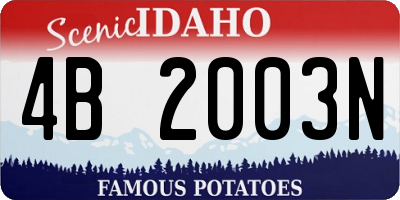 ID license plate 4B2003N