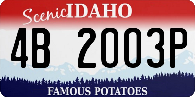 ID license plate 4B2003P