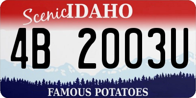 ID license plate 4B2003U