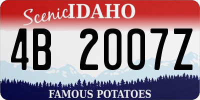 ID license plate 4B2007Z