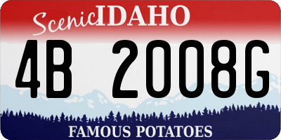 ID license plate 4B2008G