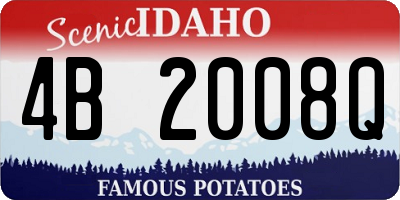 ID license plate 4B2008Q