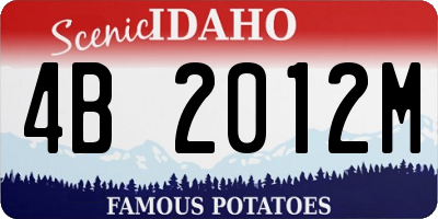 ID license plate 4B2012M