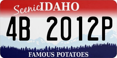 ID license plate 4B2012P