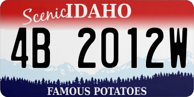 ID license plate 4B2012W