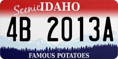 ID license plate 4B2013A