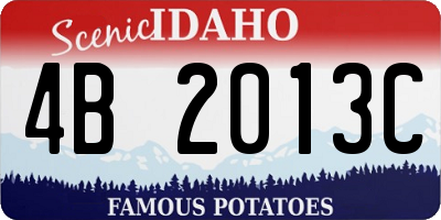 ID license plate 4B2013C