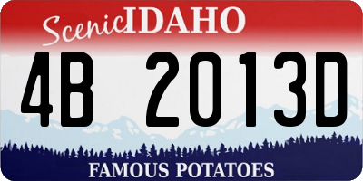 ID license plate 4B2013D